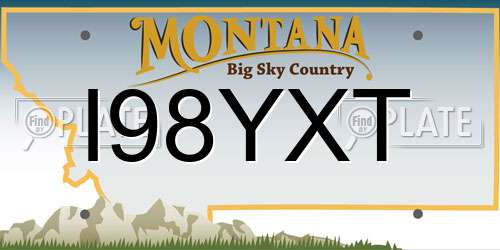 I98YXT Montana License Plate