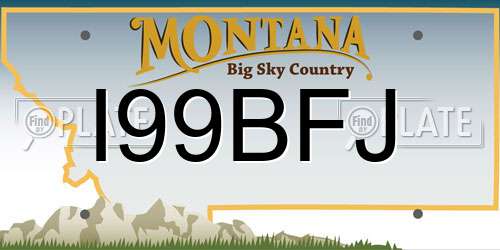 I99BFJ Montana License Plate