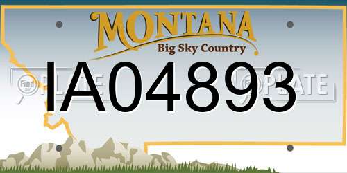 IA04893 Montana License Plate