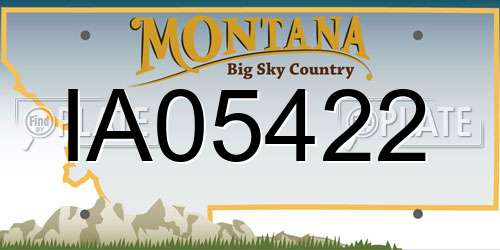 IA05422 Montana License Plate