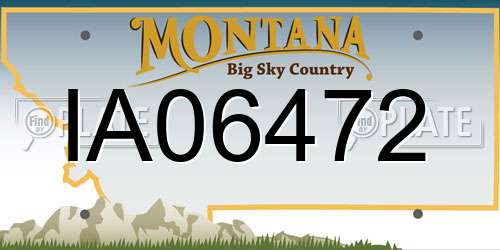 IA06472 Montana License Plate