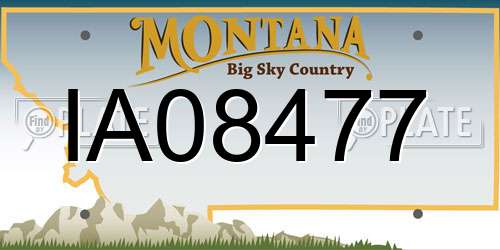 IA08477 Montana License Plate