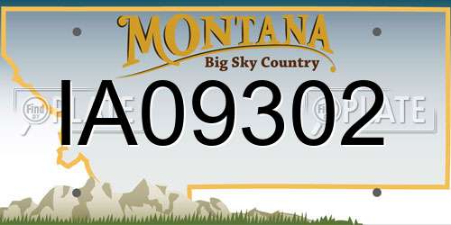 IA09302 Montana License Plate