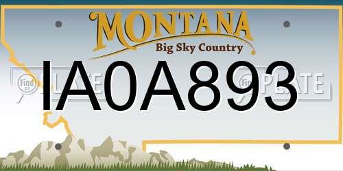 IA0A893 Montana License Plate