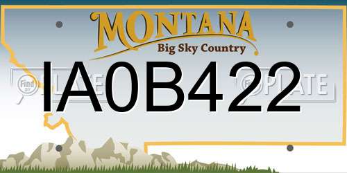 IA0B422 Montana License Plate