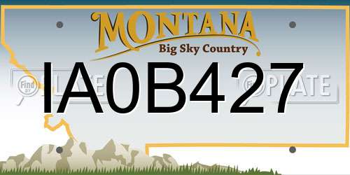 IA0B427 Montana License Plate