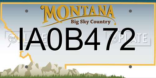 IA0B472 Montana License Plate