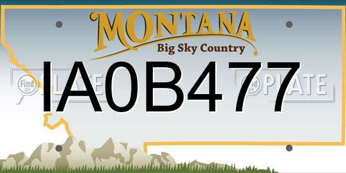 IA0B477 Montana License Plate