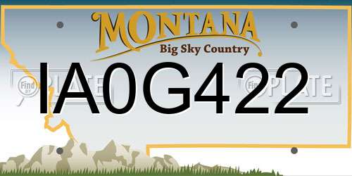IA0G422 Montana License Plate