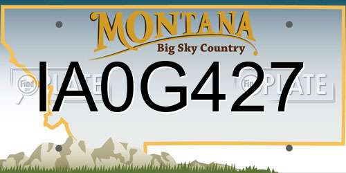 IA0G427 Montana License Plate