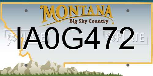IA0G472 Montana License Plate