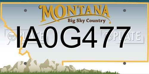 IA0G477 Montana License Plate