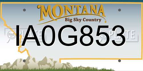 IA0G853 Montana License Plate
