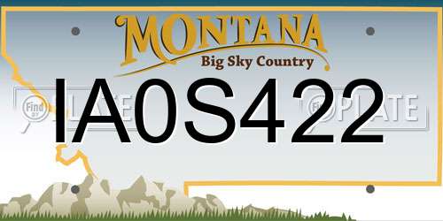 IA0S422 Montana License Plate
