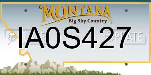 IA0S427 Montana License Plate