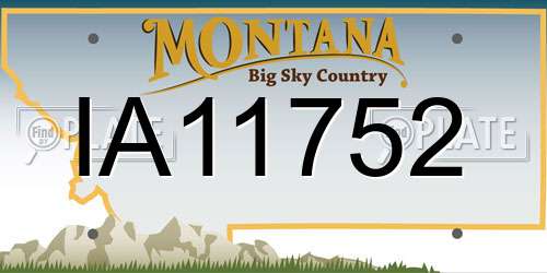 IA11752 Montana License Plate