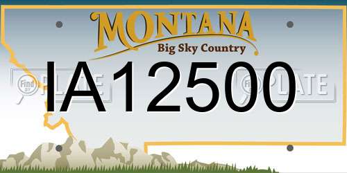 IA12500 Montana License Plate