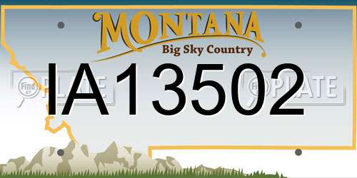 IA13502 Montana License Plate