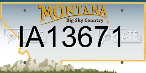 IA13671 Montana License Plate