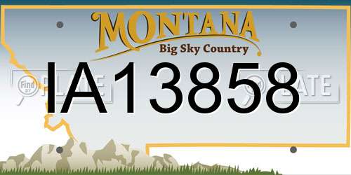 IA13858 Montana License Plate
