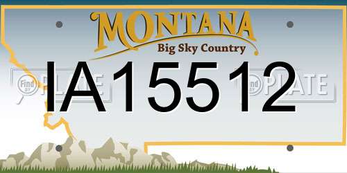 IA15512 Montana License Plate