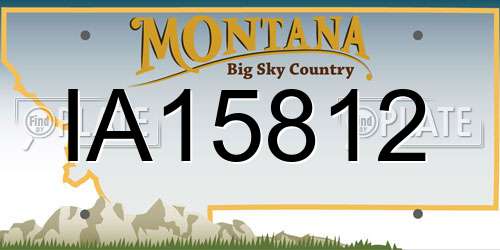 IA15812 Montana License Plate