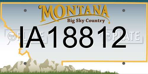 IA18812 Montana License Plate