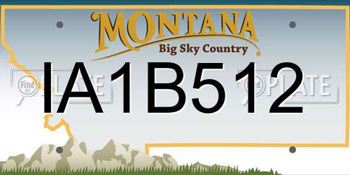 IA1B512 Montana License Plate