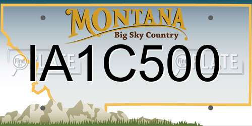 IA1C500 Montana License Plate