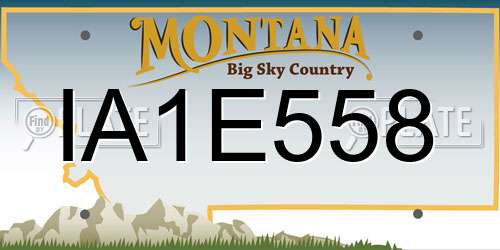 IA1E558 Montana License Plate