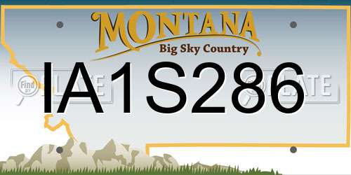 IA1S286 Montana License Plate
