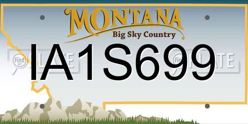 IA1S699 Montana License Plate