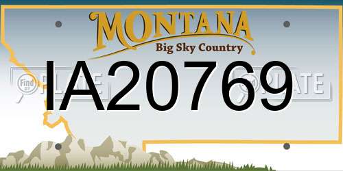 IA20769 Montana License Plate