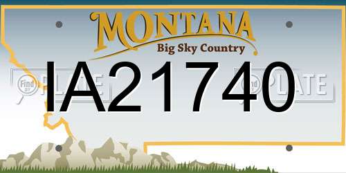 IA21740 Montana License Plate