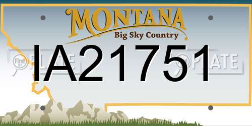 IA21751 Montana License Plate