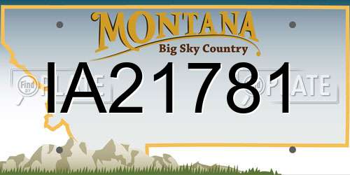 IA21781 Montana License Plate