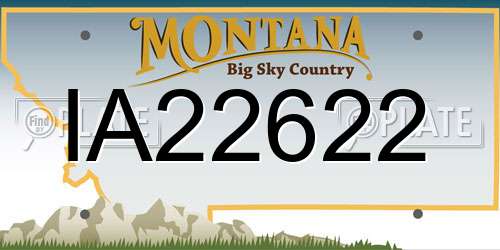 IA22622 Montana License Plate