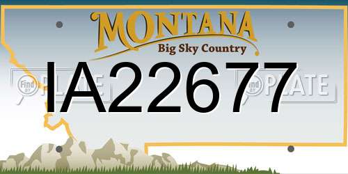 IA22677 Montana License Plate