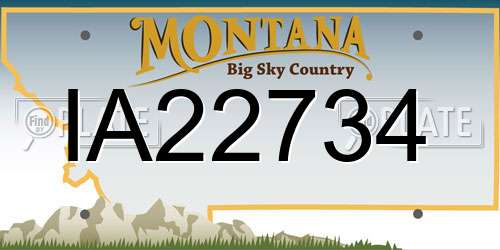 IA22734 Montana License Plate