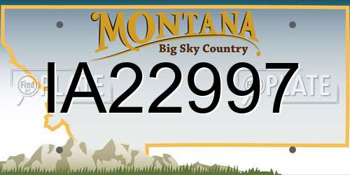 IA22997 Montana License Plate