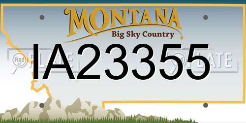 IA23355 Montana License Plate