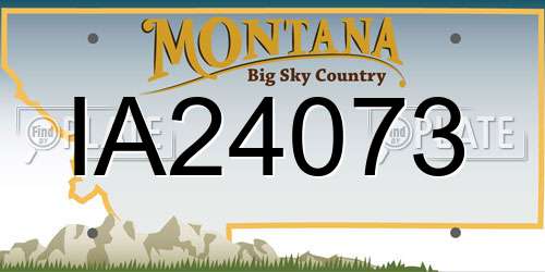 IA24073 Montana License Plate