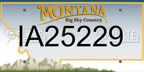 IA25229 Montana License Plate
