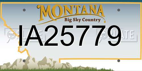 IA25779 Montana License Plate