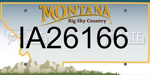 IA26166 Montana License Plate