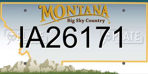 IA26171 Montana License Plate
