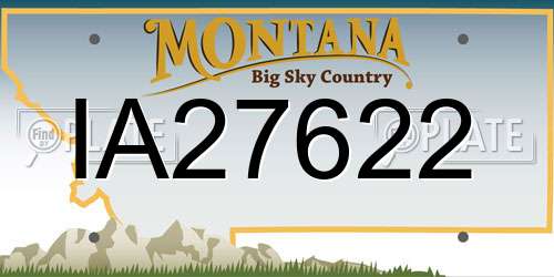 IA27622 Montana License Plate