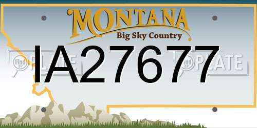 IA27677 Montana License Plate