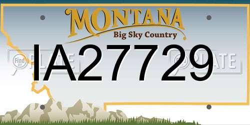 IA27729 Montana License Plate