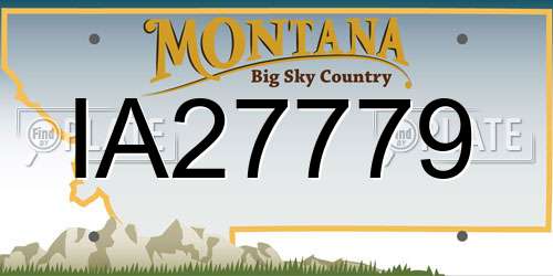 IA27779 Montana License Plate